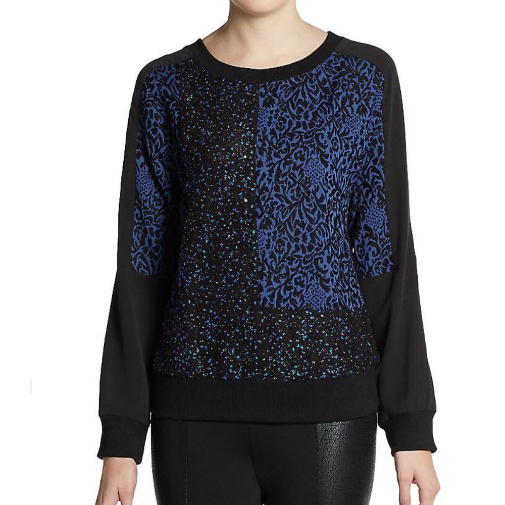 W118 By Walter Baker Sequin Panel Sweatshirt, Med